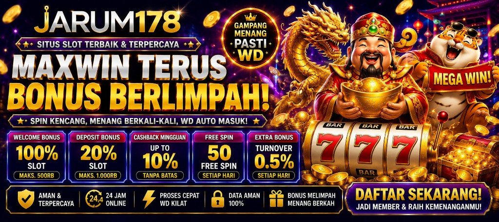 API66 winning streak banner — gold-red lion arena bonus, fast QRIS auto withdrawal